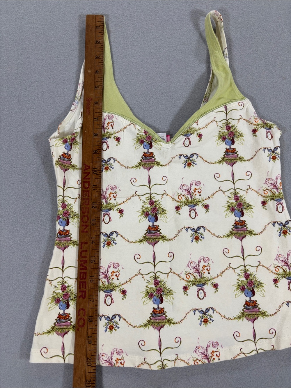 Swell Cynthia Rowley fairy cottage Cream Floral Print Tank Top M - Picture 5 of 7